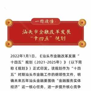 一图读懂汕头市金融改革发展“十四五”规划